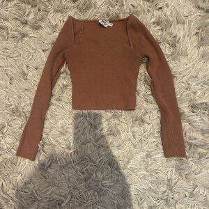 Princess polly ribbed long sleeve shirt